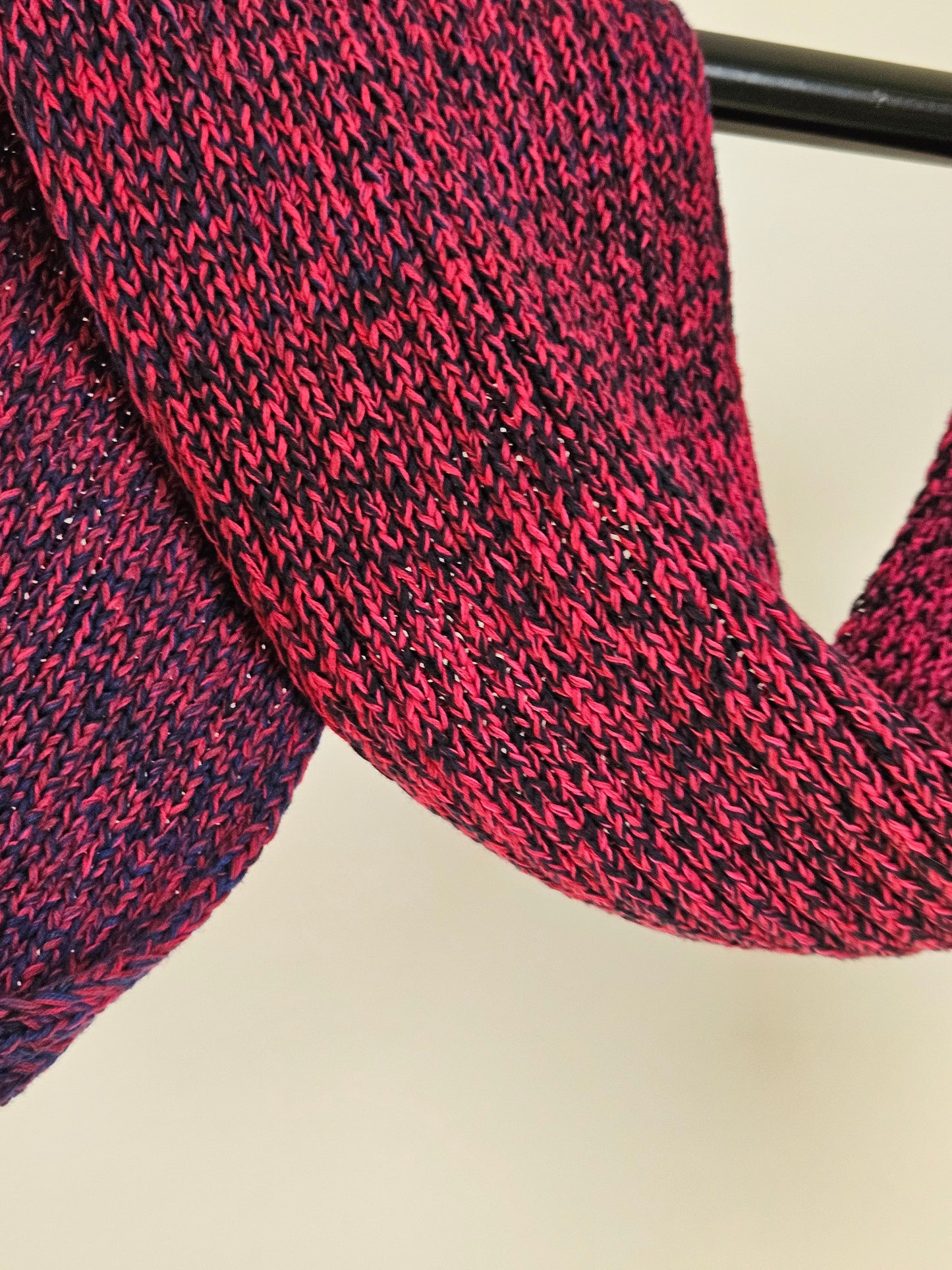 Extra long handcrafted cotton scarf "Duality" 100% organic cotton