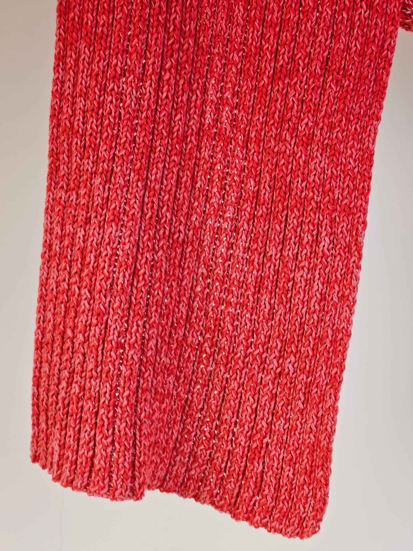 Strawberry and Cornflower Extra long (200cm) handcrafted scarf 100% organic cotton