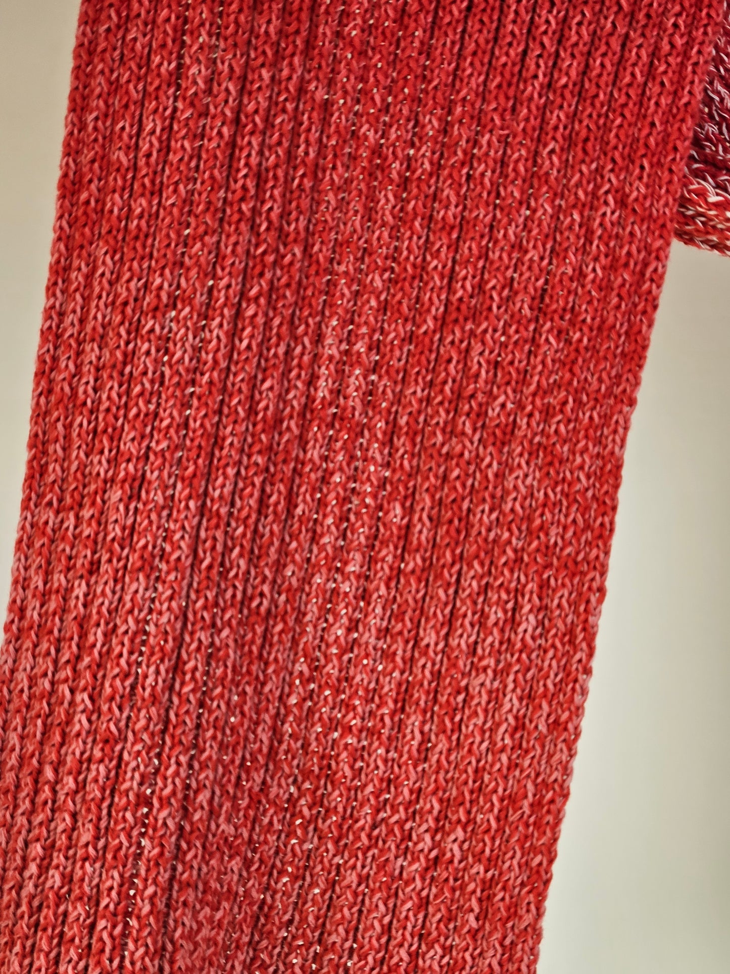 Strawberry and Cornflower Extra long (200cm) handcrafted scarf 100% organic cotton