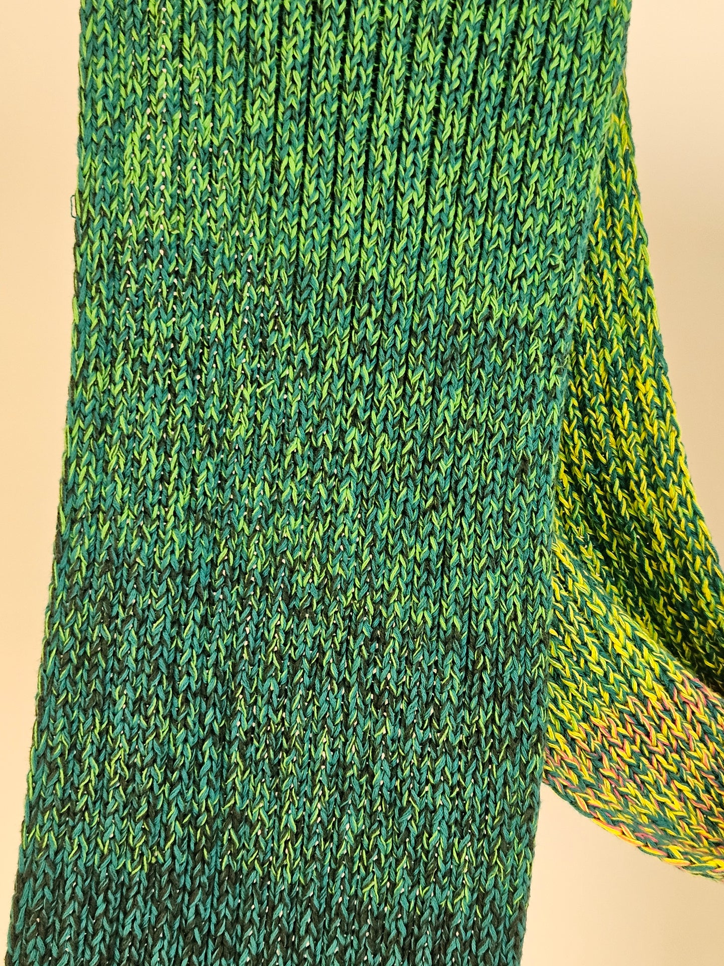 Extra long handcrafted cotton scarf "Northern Lights" 100% organic cotton