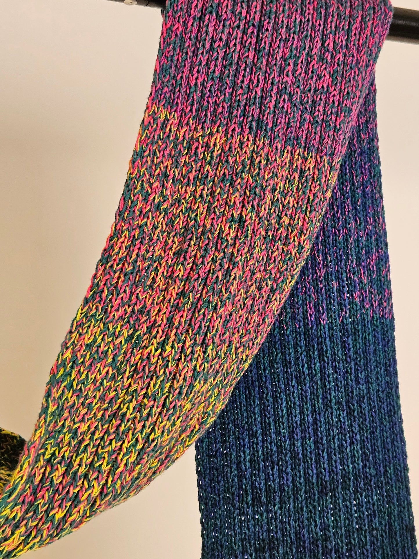 Extra long handcrafted cotton scarf "Northern Lights" 100% organic cotton