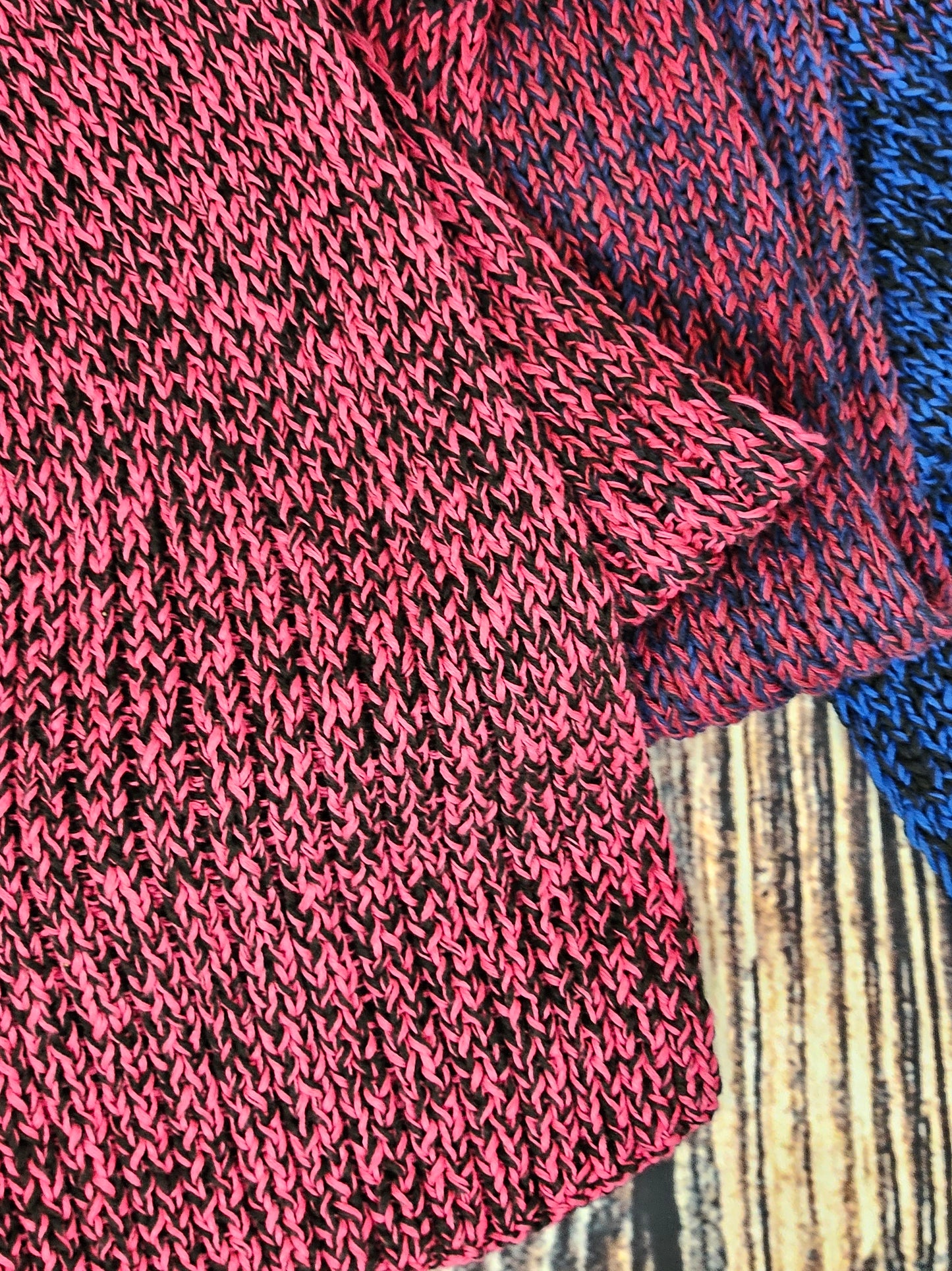 Extra long handcrafted cotton scarf "Duality" 100% organic cotton