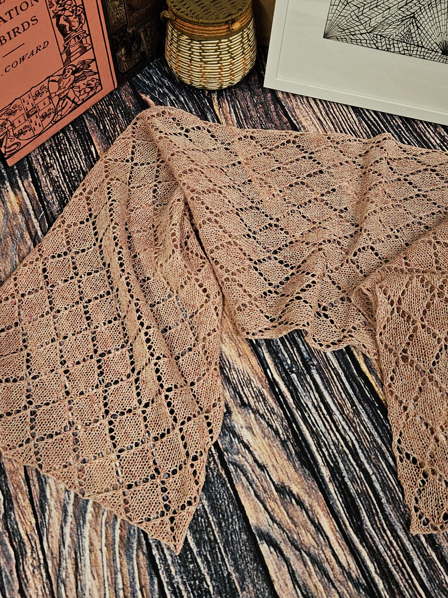 Long Lacy handcrafted cotton scarf "First Blush" 100% organic cotton