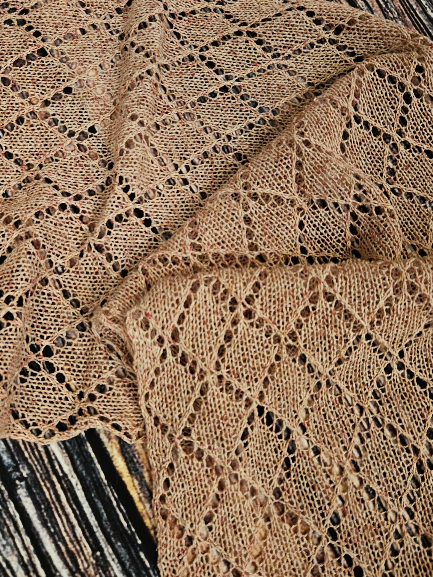 Long Lacy handcrafted cotton scarf "First Blush" 100% organic cotton