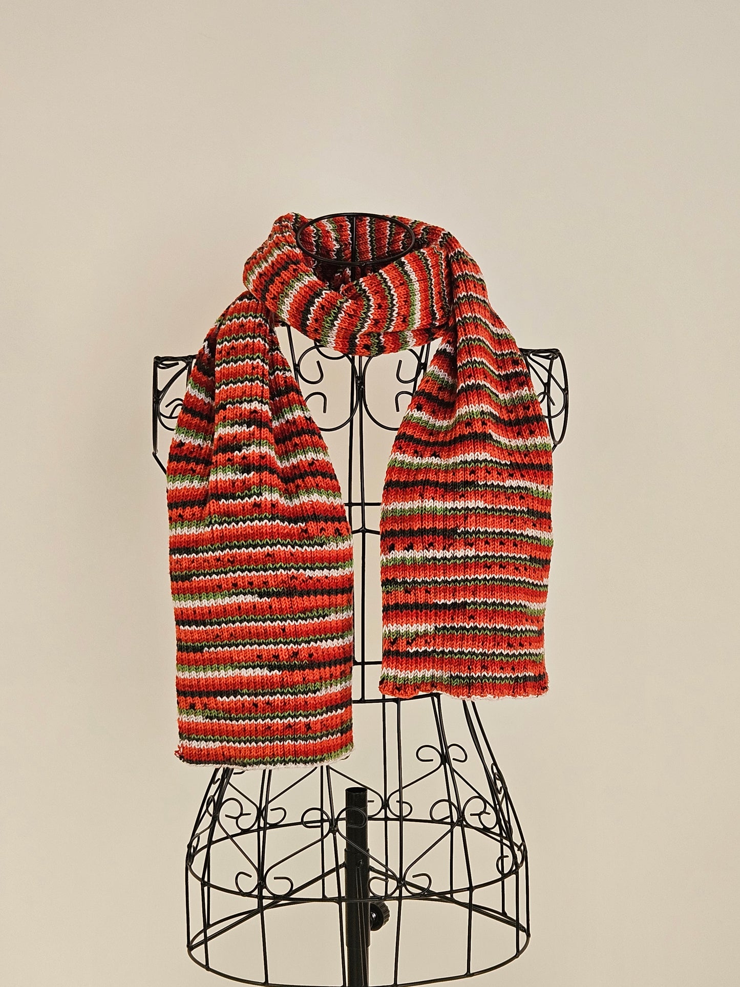 Long Hypoallergenic handcrafted acrilic scarf "Watermelon"