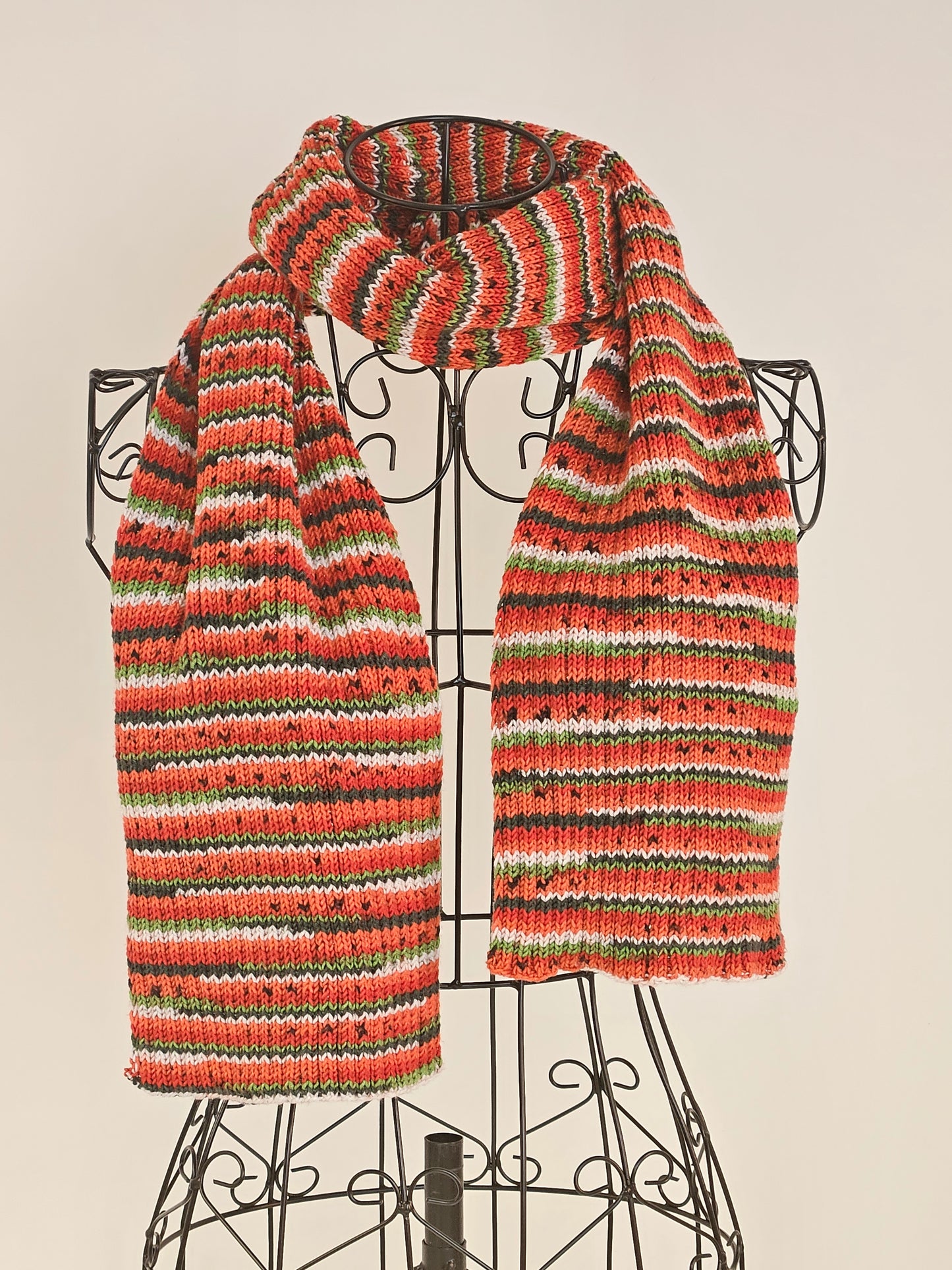 Long Hypoallergenic handcrafted acrilic scarf "Watermelon"