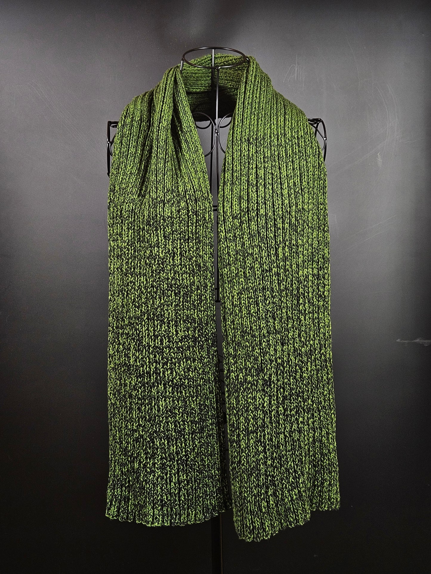 Extra long and wide handcrafted cotton scarf "Irish Moss" 100% organic cotton
