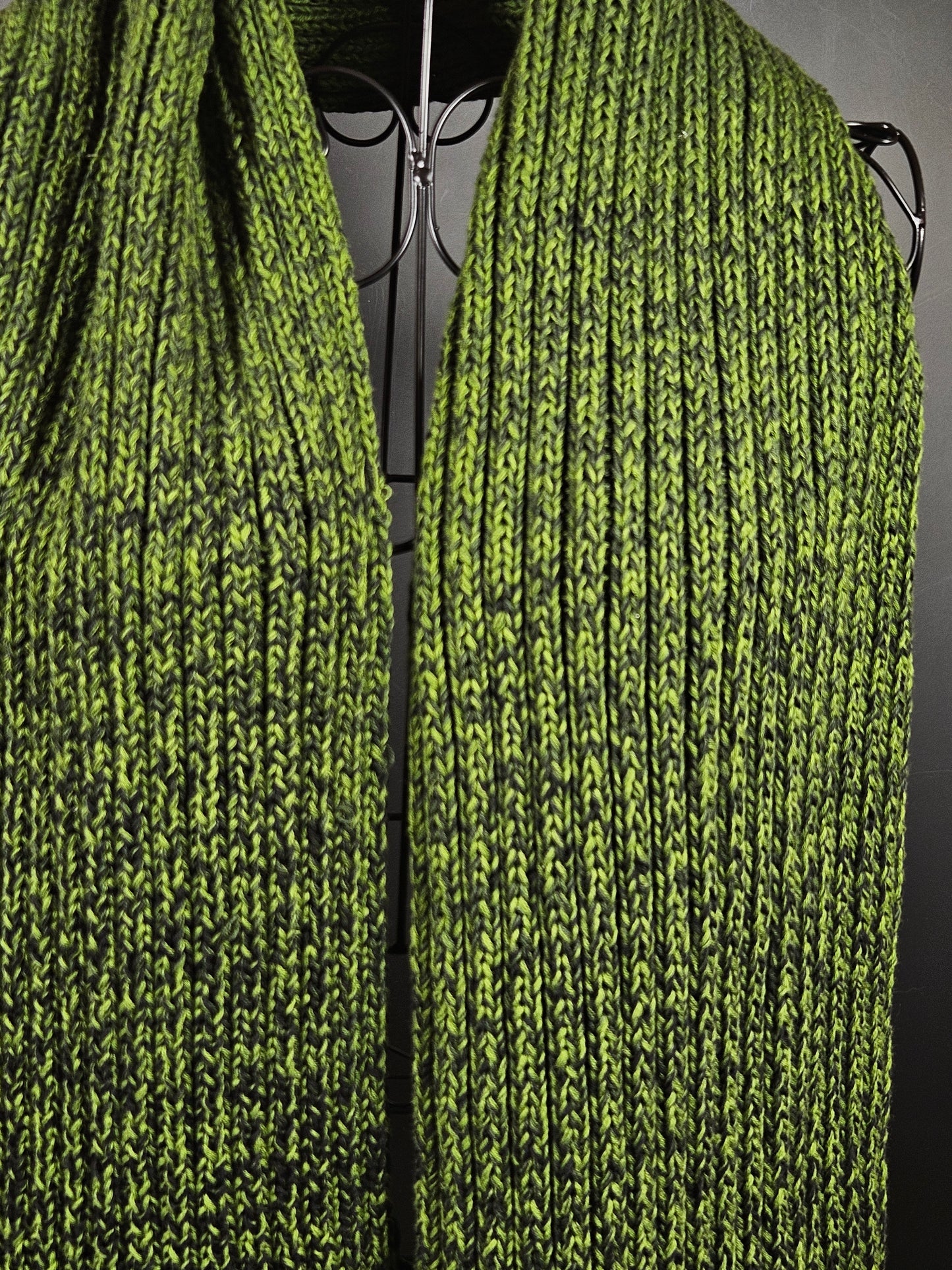 Extra long and wide handcrafted cotton scarf "Irish Moss" 100% organic cotton