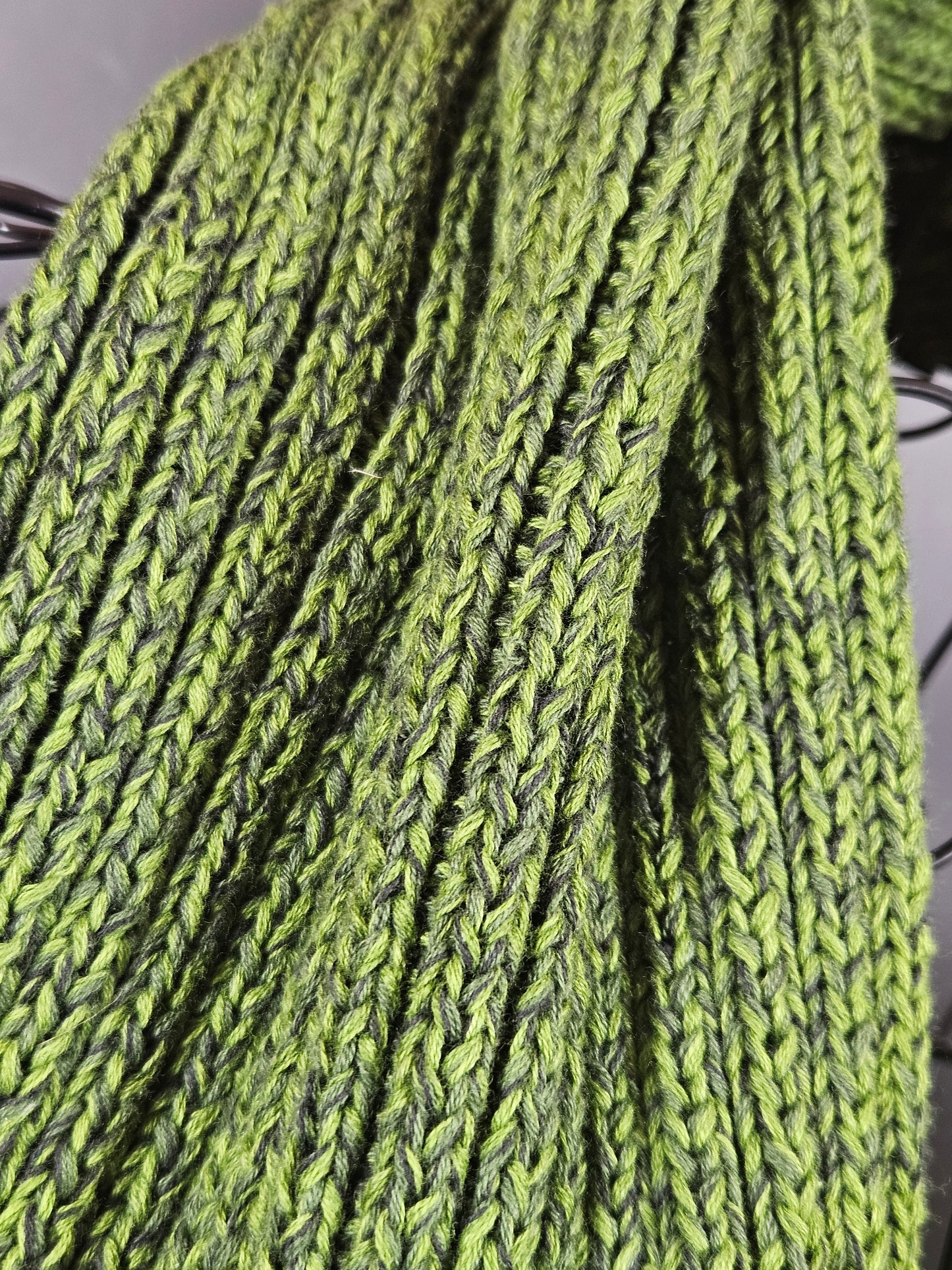 Extra long and wide handcrafted cotton scarf "Irish Moss" 100% organic cotton