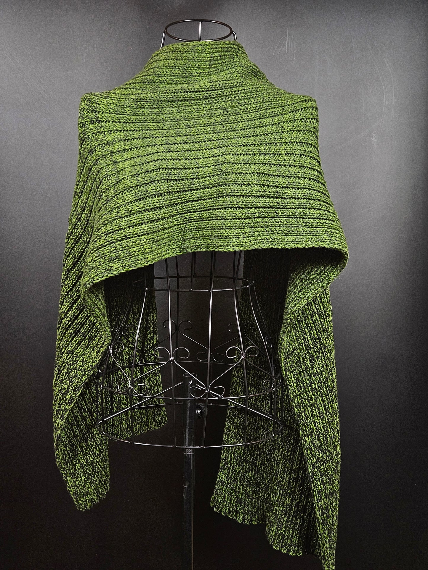 Extra long and wide handcrafted cotton scarf "Irish Moss" 100% organic cotton