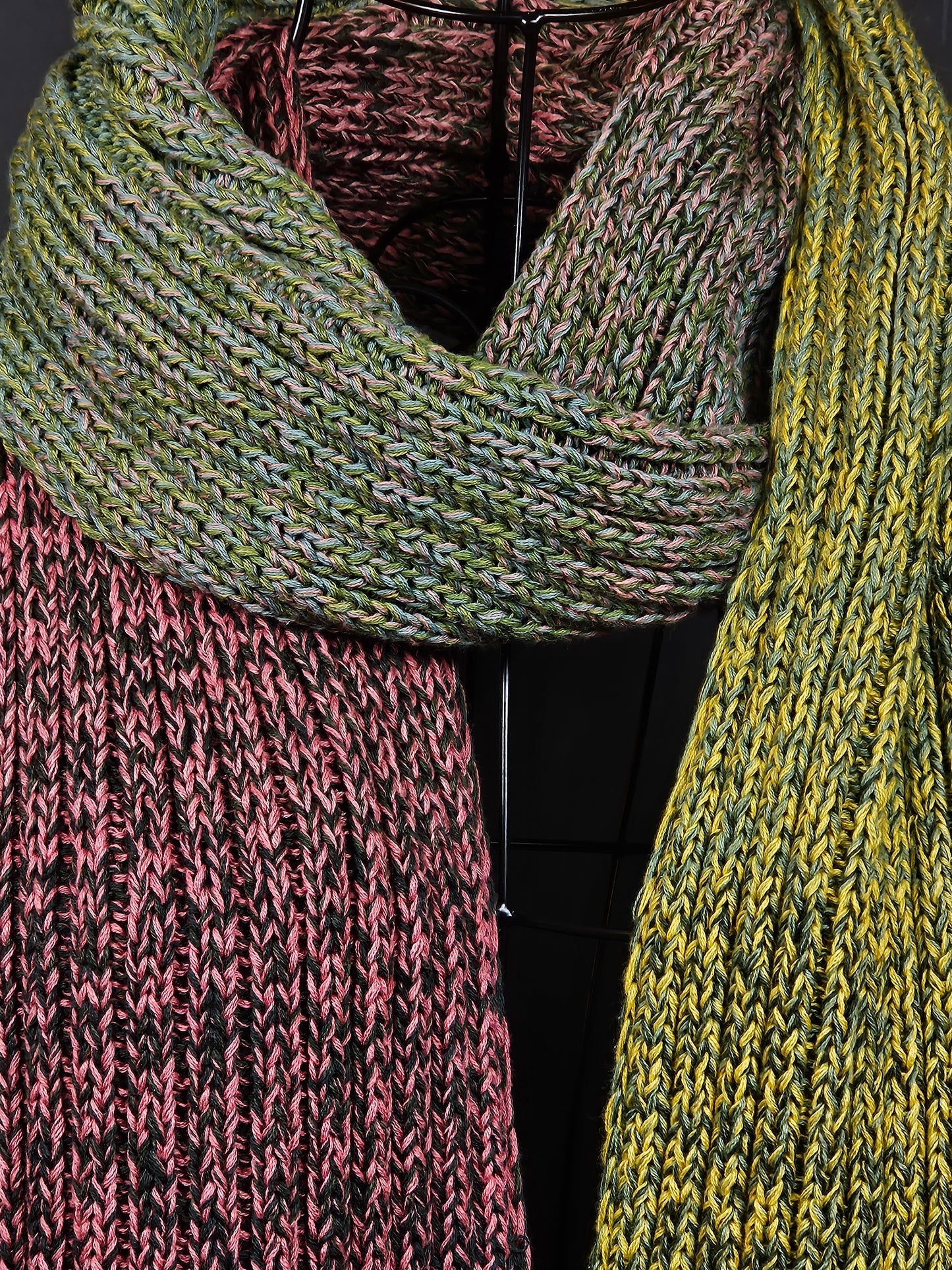 Extra long handcrafted cotton scarf "Inverness's Spring" 100% organic cotton