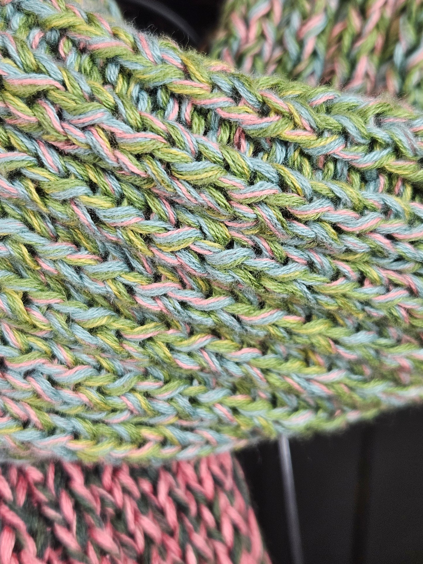 Extra long handcrafted cotton scarf "Inverness's Spring" 100% organic cotton