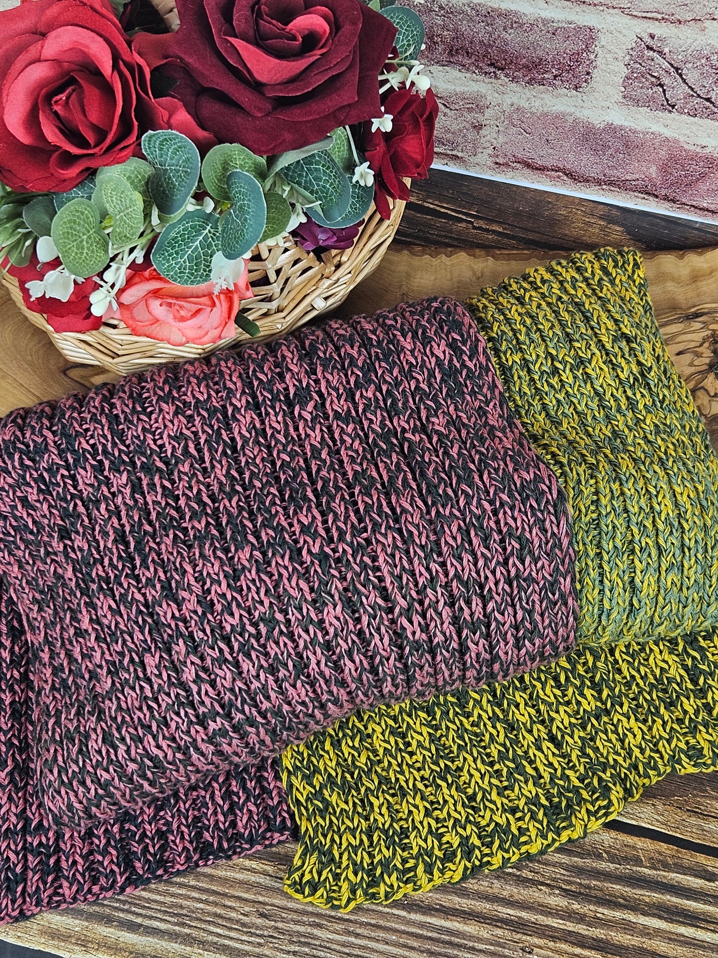 Extra long handcrafted cotton scarf "Inverness's Spring" 100% organic cotton