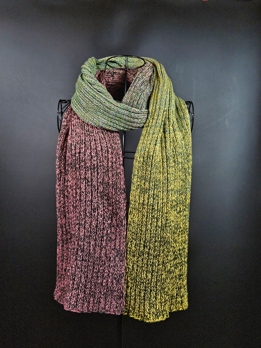 Extra long handcrafted cotton scarf "Inverness's Spring" 100% organic cotton